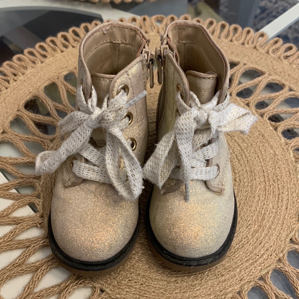 Cat & Jack gold sparkle boots